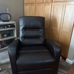 Leather  Power Glider/Recliners With Adjustable Headrest. 