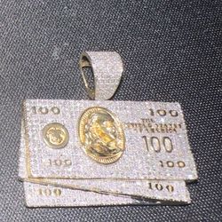 10k Yellow Gold Diamond Pendant 