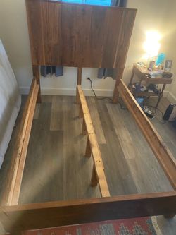 Rustic Solid Wood up-cycled Bed Frame with Headboard