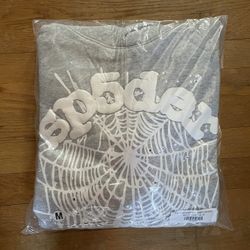 *AUTHENTIC* Sp5der OG Web Hoodie Heather Grey SIZE MEDIUM