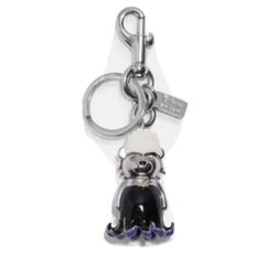 NWT Coach x Disney Villains Ursula Metal Bear Bag Charm Keychain Silver CC346