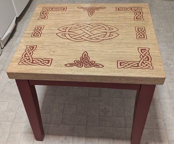 End Table With Carving