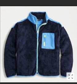 J. Crew Superplush Sherpa Full-zip Jacket Sz M