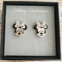 DISNEY X BAUBLEBAR MINNIE MOUSE CRYSTAL BOW EARRINGS GOLD