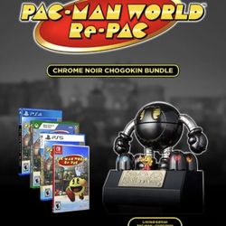 Pac-Man World Re-Pac Chogokin Chrome Noir Figure Bundle Collectors Edition For Nintendo Switch