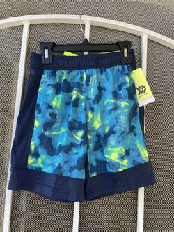 All In Motion Blue Basketball Shorts Boys Size S (6/7)