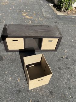 Large 3-Cube Storage Bench / Media Console (Bins Included)