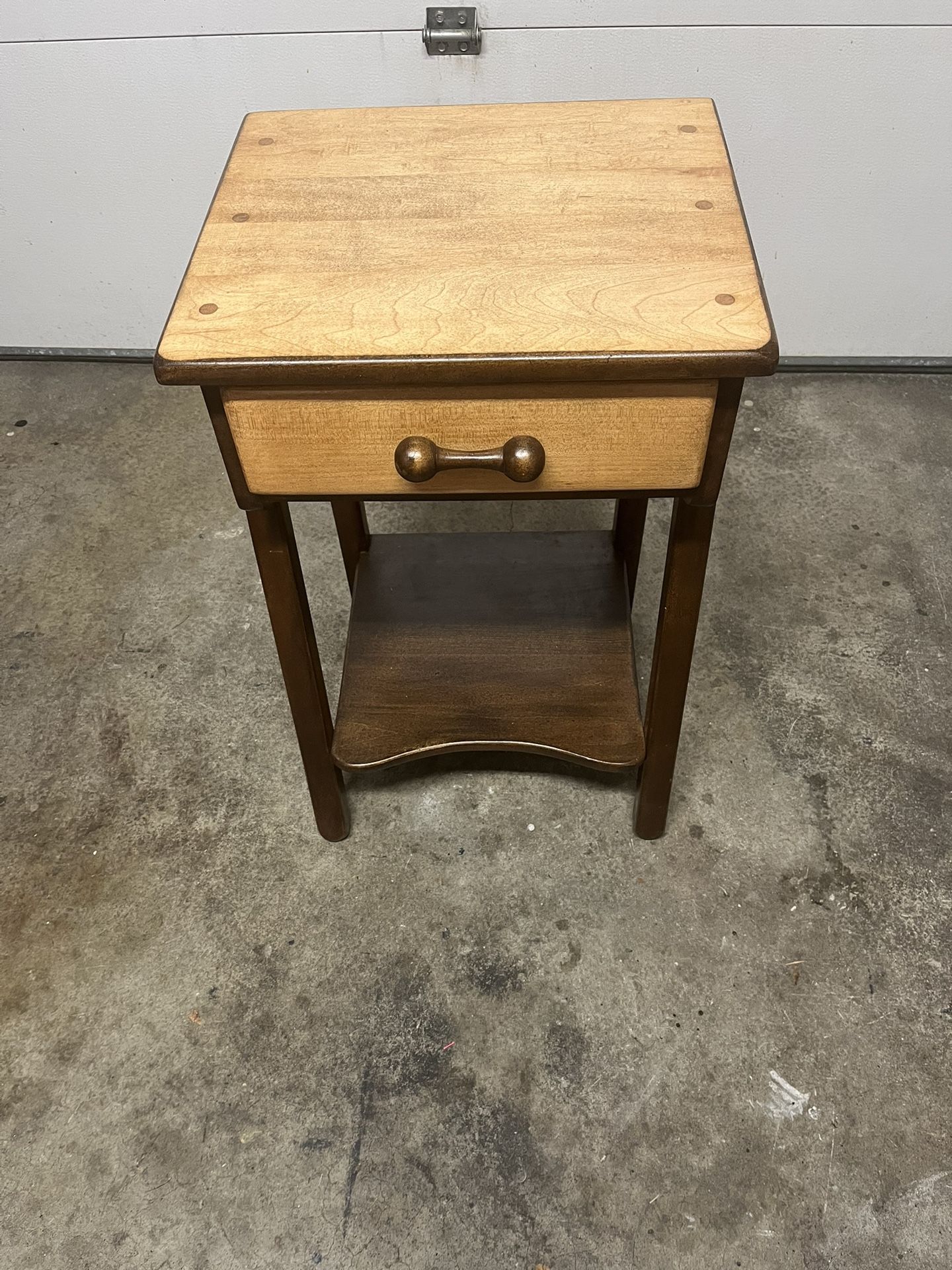 Vintage Solid Maple Side Table 
