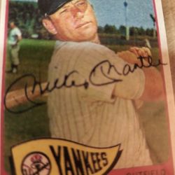 Reproduction Mickey Mantle Stamped Signature Baseball Card  25 Dollars