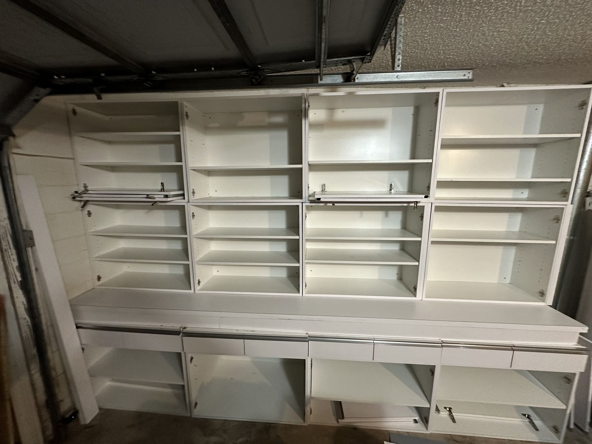 Custom Commercial-Grade White Cabinets – 4 Base + 8 Upper (Like New)