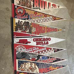 Vintage Chicago Bulls Pennants Michael Jordan