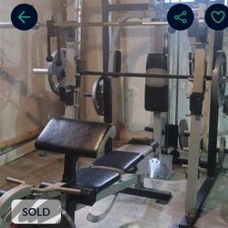 Gold Gym Smith Machine GR7000 With Bench And Weights