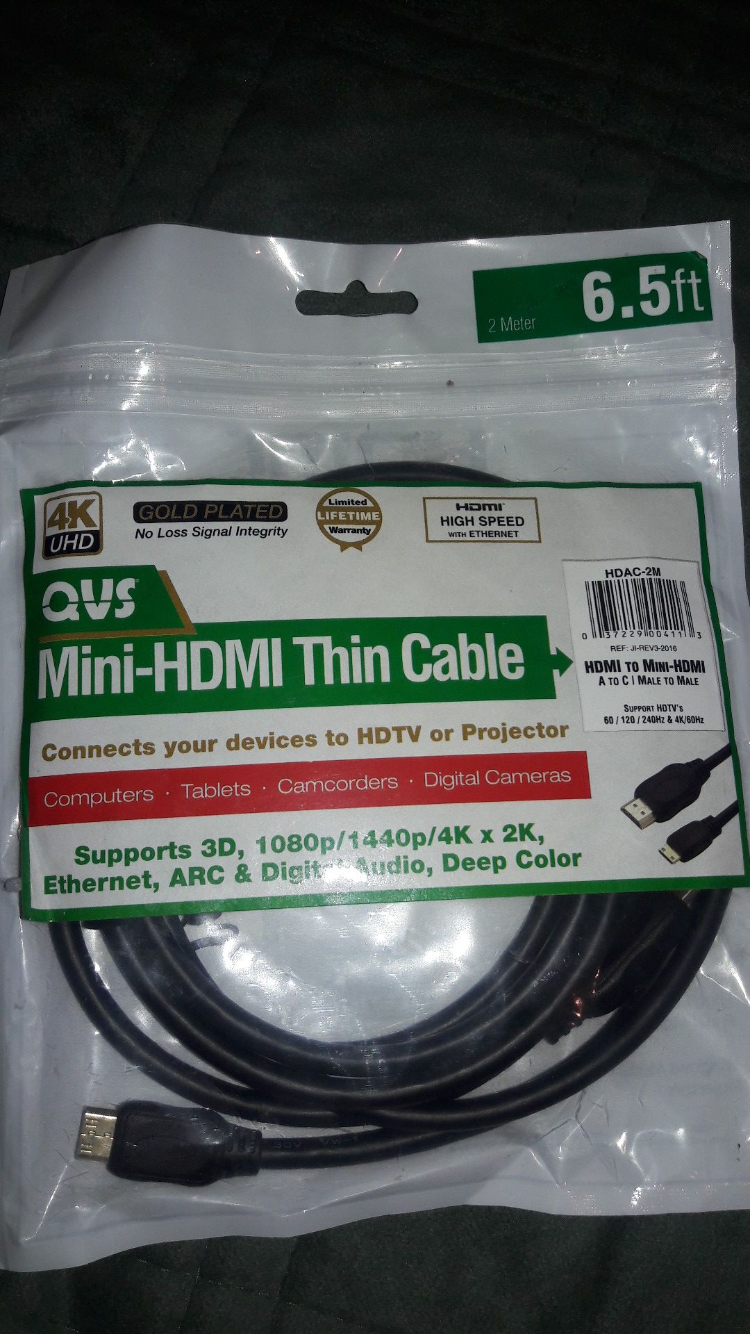 Mini HDMI Thin Cable 6.5ft