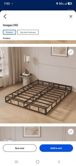 Metal Queen Box Spring with Fabric Cover,