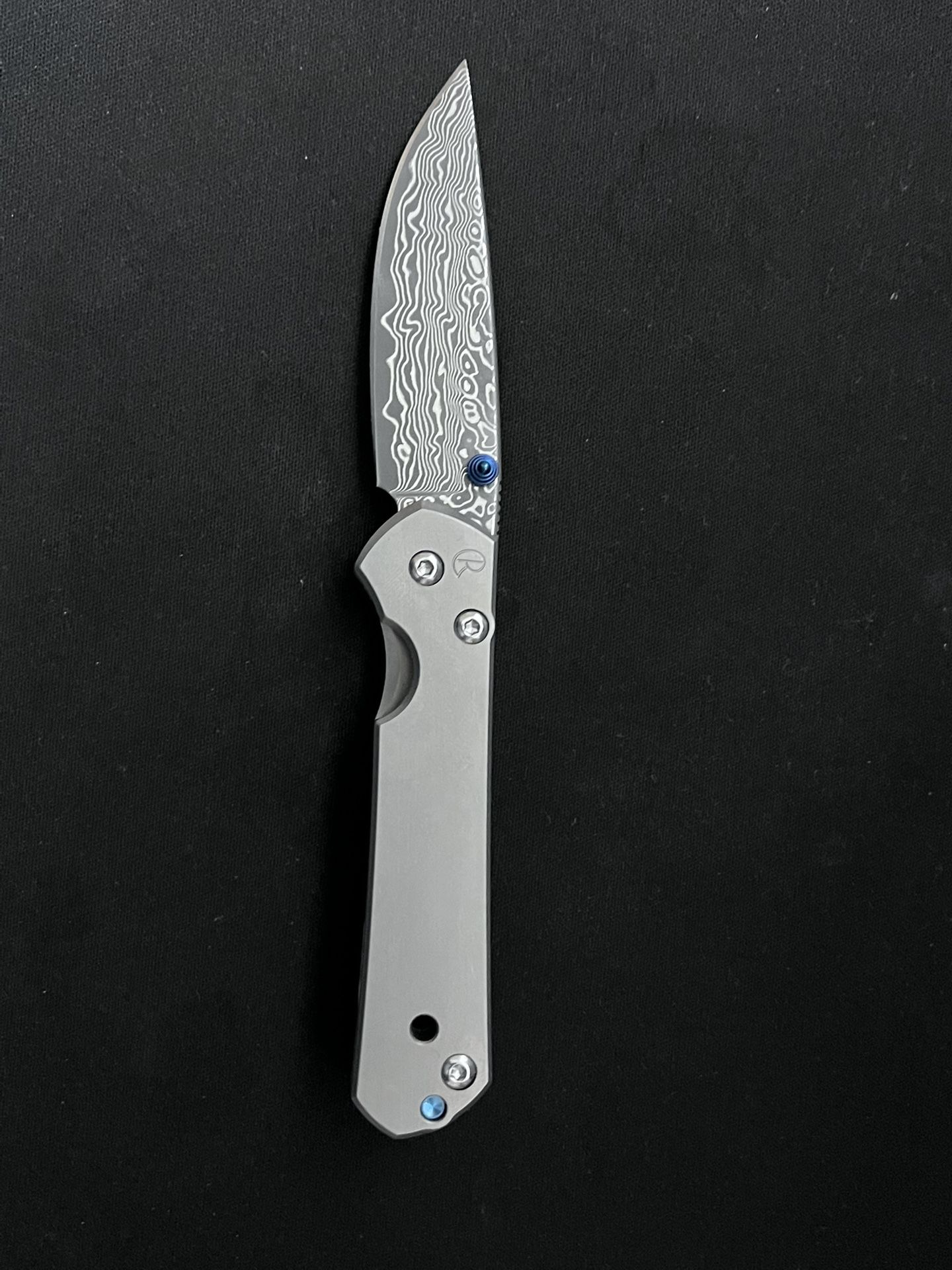Titanium Folding Knife – Damascus Blade – Sebenza 31