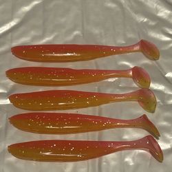 Pink/Yellow-Glitter Paddle Tail Swimbait