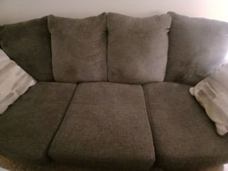 Living Room Set Assorted Gray (Light Gray CHAIRS/Custom TABLE and Dark Gray COUCH with Pillows