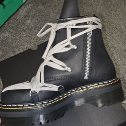  RICK OWENS Dr. Martens Black Boots Brand NEW 
