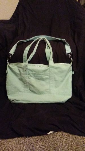 Photo Seafoam green large canvas tote