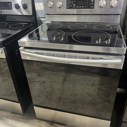 Samsung Stainless Steel Black Glass Top Electric Range/ estufa 