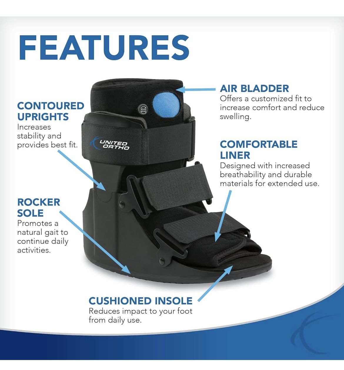 Air Cam Walker Fracture Boot, Small, Black
