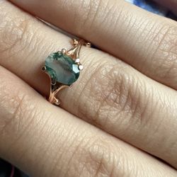 moss agate ring
