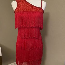 Embellished Red Mini Dress