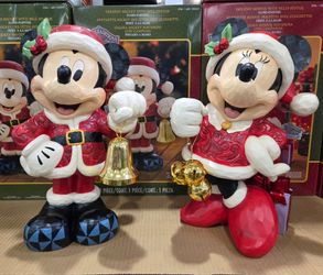 Disney Christmas Mickey & Minnie statue, new