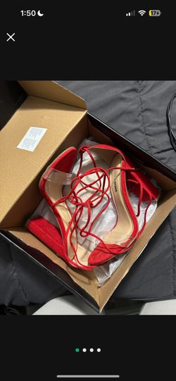 Red Lace Up Heels 