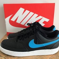 MENS NIKE COURT VISION NEXT NATURE LOW-TOP SHOES SNEAKERS 10 NIB BLACK BLUE