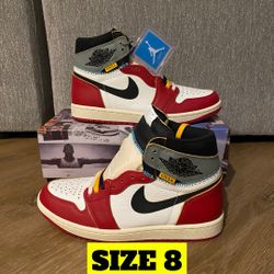 Nike Jordan 1 Retro High OG SP Union LA Chicago Shadow - size 8 HV8563-600