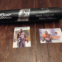 Louisville Slugger Pro NBA Phoenix Suns Amar'e Stoudemire 30" Solid Wood Black Baseball Bat W/ 2 Rookie Cards!!!!