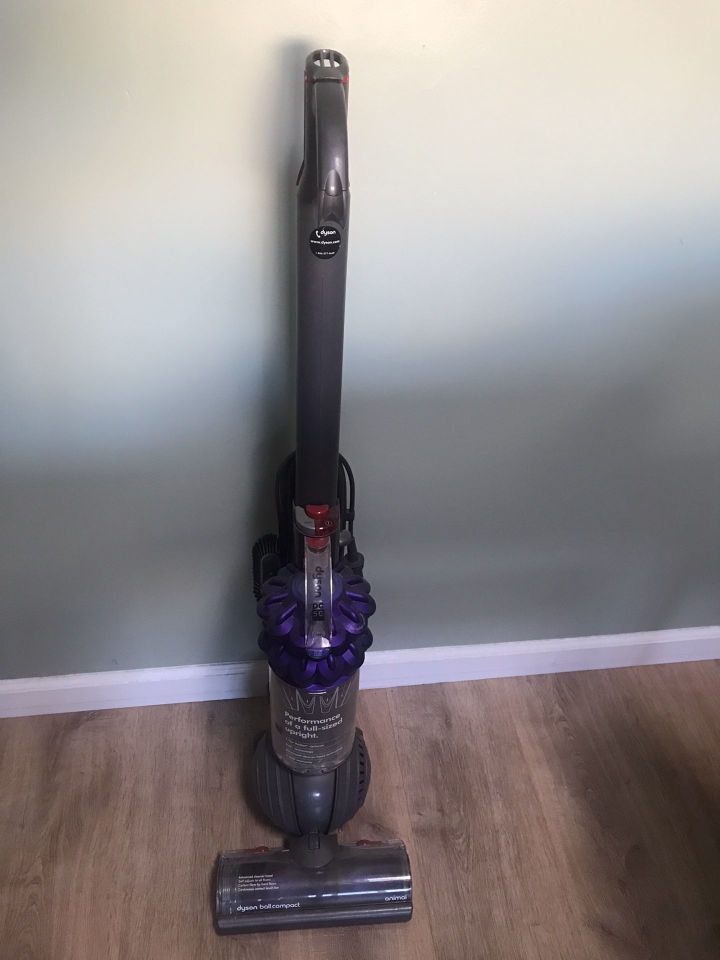 Dyson DC50 Animal Compact Upright Vacuum Cleaner, Iron/Purple - Corded