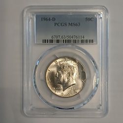 1964-D Kennedy Half PCGS MS 63