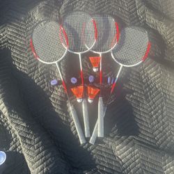 Badminton Racket Set for 4 Players