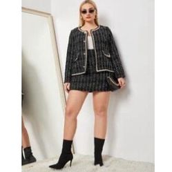 Plaid Jacket and Skirt 