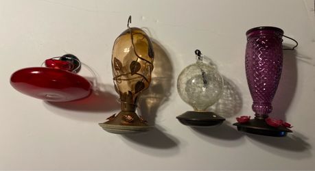 4 - Glass Hummingbird Feeders