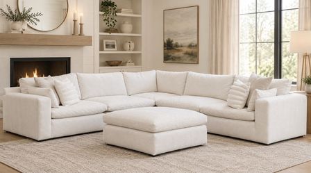 Cream Ashley cloud like modular sectional couch