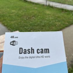 4K Ultra HD Dash Cam with Wi-Fi, Night Vision, Wide-Angle Lens – Brand New