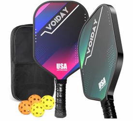 Pickleball Paddles Set of 2 with 4 Balls & Storage Bag for Beginners, Pros