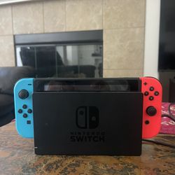 Nintendo Switch - Neon Blue + Neon Red Joy-Con with Games, Traveling Case and Two Controllers 