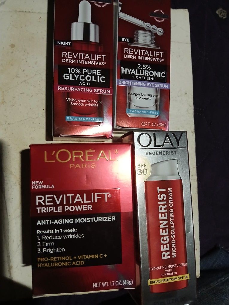 Loreal & Olay Anti Wrinkle Products..