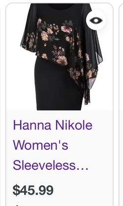 New Hanna Nikole Women's Sleeveless Cape Dress with Chiffon Overlay Bodycon  Pencil for Sale in Las Vegas, NV