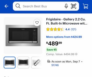 New condition Frigidaire Gallery 2.2 Cu. Ft. Built-In Microwave