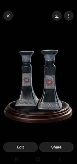 Antique Style Candle Holders Pair – Cottage / Victorian Decor