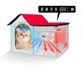 Foldable Pet Air-Con House with Cooling and Heating Function Cat Dog