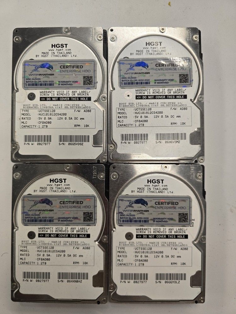 HGST 1.2TB SAS Hard Drive HDD, New