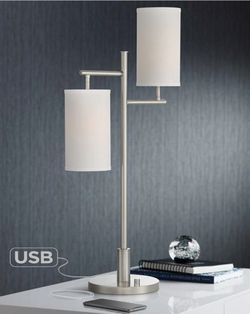 Possini Euro Smyth 2-Light Modern USB Table Lamp