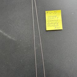 Butterfly Sterling Silver & Genuine Diamond Necklace 