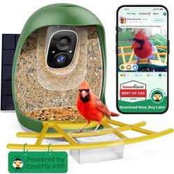 Smart Bird Feeder with Camera, Birdwatching Camera with Lifetime Free AI Identify Bird Species & Solar Panel, Auto Video Capture & Instant Notificatio